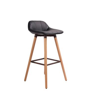 China Morden Wooden Leg Kitchen Counter Height Cheap High Quality Bar Stools With Back for sale