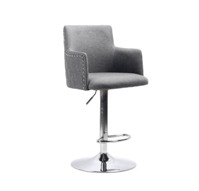 China Modern Indoor Morden Bar Stool Furniture Kitchen Counter Chair Metal Tender Gray for sale