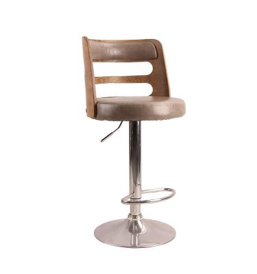 China Modern Furniture 360 ​​Degree Rotation Wholesales Rotatable And Adjustable Leather Bent Metal Bar Chairs for sale