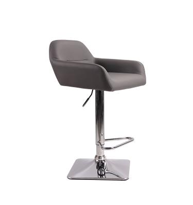 China 2019 Modern Swivel Adjustable Height PU Low Back Bar Stools With Triangle Footrest for sale