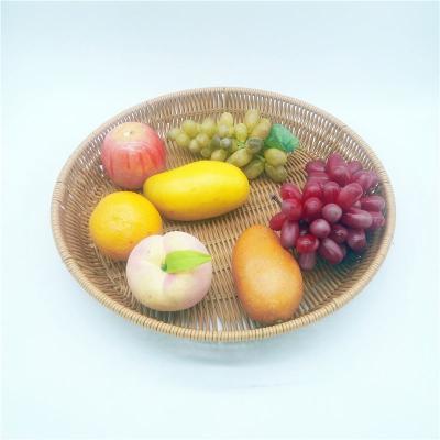 China Sustainable Woven PP Rattan Basket Tray For Food Storage for sale