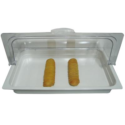 China Sustainable High Quality Hotel Catering Dish With Lid Melamine Dish With Transparent Cover for sale