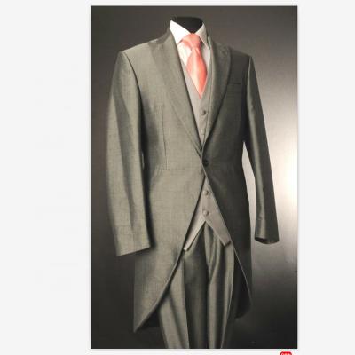 China Anti-shrink MEN'S TWO PIECE FORMAL TAILS SUIT WEDDING TAILCOATS Gray Dress Coat Tails Men Suits Groomsman Prom for sale