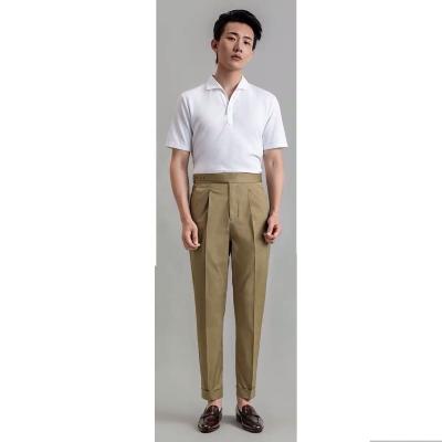 China 2021 Men's Anti-Static Slim Fit Men's Slim Fit Gurkha Pants Solid Color Breeches Formal Gurkha Pants for sale