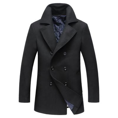 China Men's Anti-Shrink Long Ditch Coat Mens Double Breasted Coat Winter Coat for sale