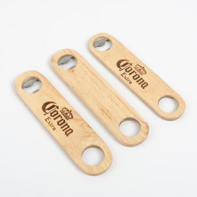 China Cheap Stainless Steel Logo Handle Beer Bottle Opener Wooden Magnetic Personalized Custom Bespoke Viable Manufacturer for sale