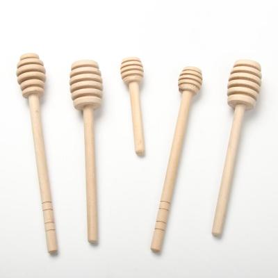 China Wholesale Wooden Wood Eco-friendly Honey Stirrer Toolkit Honey Dipper Stick Solid Wood Honey Spoon Coffee Milk Tea 3 inch 6 inch for sale