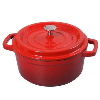 China Dutch Enamel Viable Oven Cast Iron Pot with Lid, 4/5 Quart Round Nonstick Enamel Cookware Jug Pot with Double Handle and Cover for sale