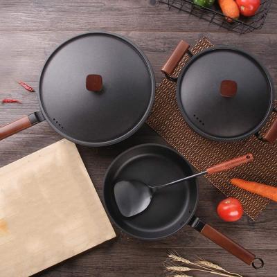 China Sustainable Non-Stick Cookware 3 Pot Set - 3 Piece Kitchen Cooking Wok Pots And Pans Frying Pan Set for sale