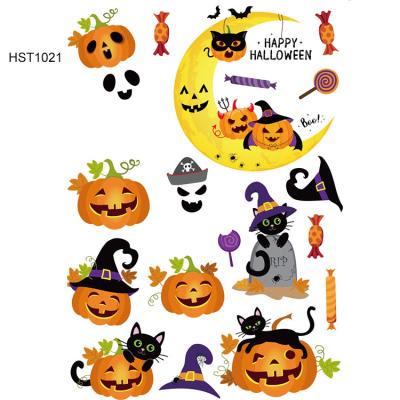 China 2021 White Cute Halloween Decorations Party Decoration Cute Wall Stickers Snowflake Wall Sticker Pumpkin Lantern Stickers HS1025 for sale