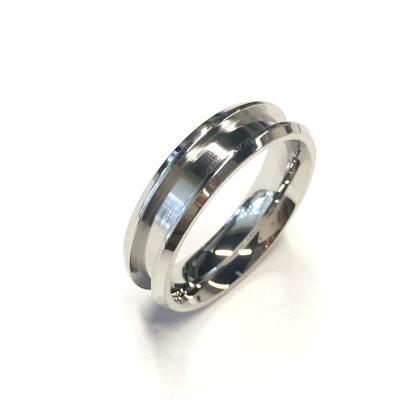 China Cheap Wholesale 6mm CLASSIC 1 Channel Stainless Steel Blank Ring For Inlay for sale