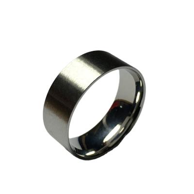 China New Hiphop Style 8mm 316L Stainless Steel Titanium Blank Ring Core For Wood Inlay for sale