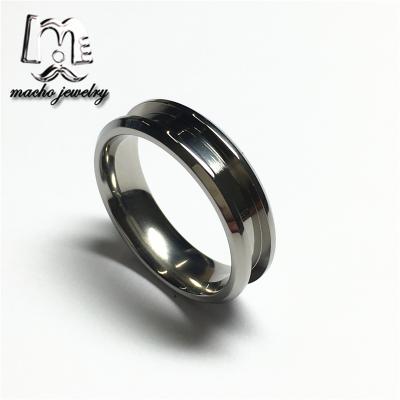 China CLASSIC Cheap Wholesale 6mm Wide With 3mm Channel Inlay Ring Core Titanium White for sale