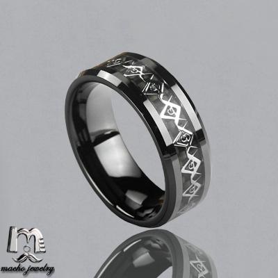 China Fashionable MACHO Black Wedding Ceramic Masonic Rings, Ceramic Men, Mason Rings with HAUTE Mark for sale