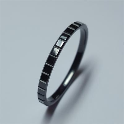 China DE LUXE High Polished 2mm Black Ceramic Women Wedding Ring Diy Accessories for sale