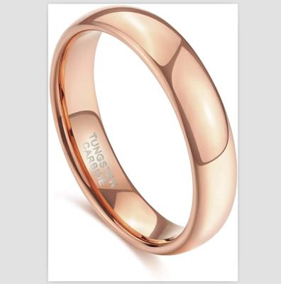 China Office / High Polished Wedding Rings Rose Gold Plated Ladies Rings Tungsten Carbide Fashion 6mm Career for sale