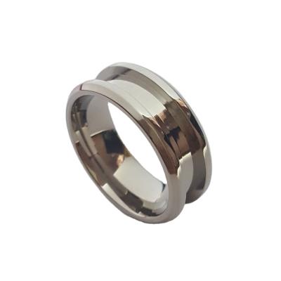 China Wholesale Cheap Titanium CLASSIC 8MM 1 Sleeve Ring Blanks For Inlay for sale