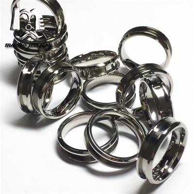 China CLASSIC Cheap Wholesale 6mm Wide With 3mm Channel Ring White Titanium Ring For Inlay for sale