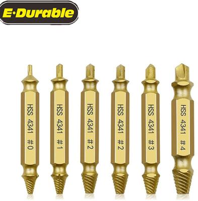 China E-Durable Stripped Damage Screw Remover Screw Extractor Set Remove Broken or Damaged Stripped Damaged Screw Extractor Kit Common Sizes for sale