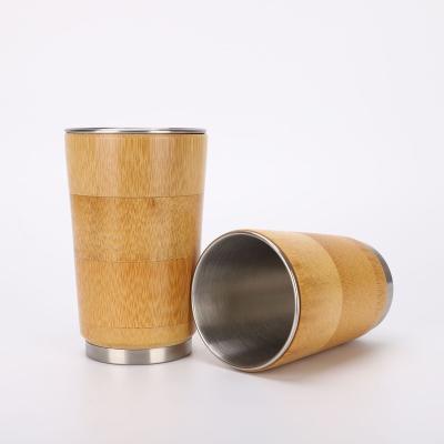 China PORTABLE 2021 New Products Wholesale Custom LOGO Natural Bamboo Japanese Beer Mug Wine Tumbler for sale