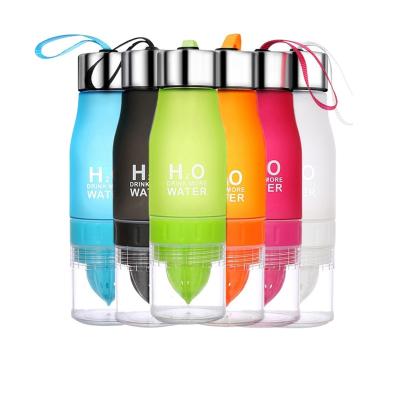 China Drinking bottle of infusion sports of the drop in lemon fruit shipping of the water bottle 650ml of the multi -viable water of the color H2O for sale