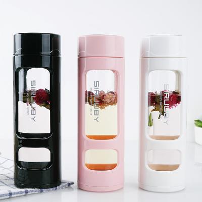 China Factory Directly Selling Borosilicate Water Bottle Infuser Sport Plastic Double Wall Viable Cheap Glass Water Bottle for sale