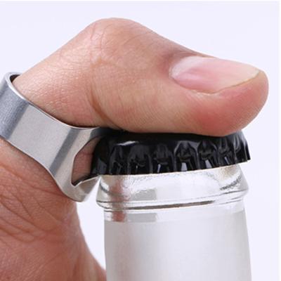 China Viable Factory Directly For Beer Promotion 402 Stainless Steel Beer Bottle Opener Bar Magic Finger Ring Opener for sale