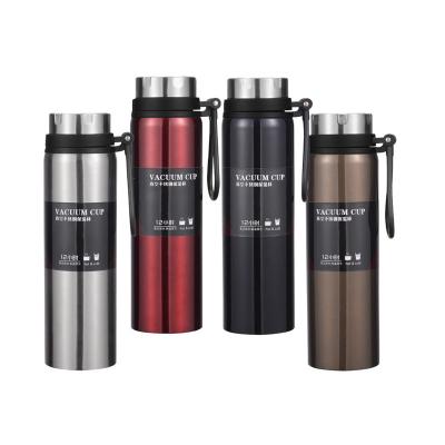 China Business Large Capacity 800ml/1000ml Water Bottle Durable Double Wall Stainless Steel Kettle With Silicone Handle for sale