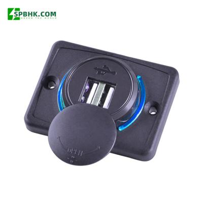 China China-chic New USB Port Car Charger Waterproof RVs Bus Boat Dual Socket 3.1A Charger Charging Accessories 12-24V for sale