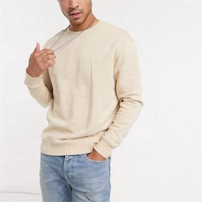 China QIANHUI Anti-Wrinkle Hoodies Custom O-neck Beige Logo Terry Male All Match Blank Hoodie For Men for sale