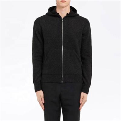 China Wholesale Black Fleece Anti-Wrinkle Custom Full Coverage Zipper Up Hoodie For Men for sale