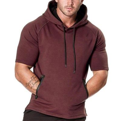 China Anti-wrinkle High Fashion With Zipper Pockets Raglan Sleeve Mens Fitness Hoodies for sale