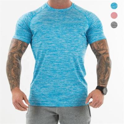 China Wholesale Custom Men's High Quality Breathable Quick Dry Fit Dry Fit T-Shirts OEM T-Shirts Gym Sports Anti-Wrinkle Fitness Round Neck for sale