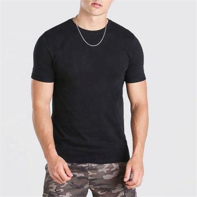 China Anti-Wrinkle Classic Simple Summer Black Round Neck Short Sleeves Mens Fitted T-Shirt for sale