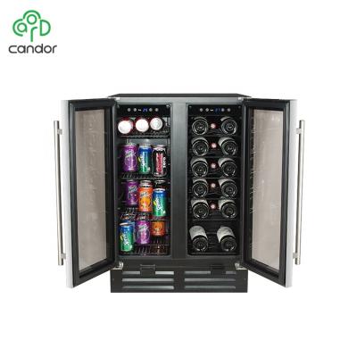 China Outdoor Wholesale Custom 36 Bottle Double Zone Compressor Beverage Cooling Cellar Refrigerator for sale