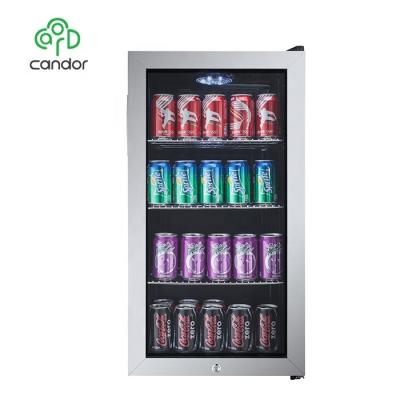 China LED Displayer Non-pollution Compressor Cooling System 1-10C Soft Drink Cooler Under Counter Refrigerator JC-88 for sale