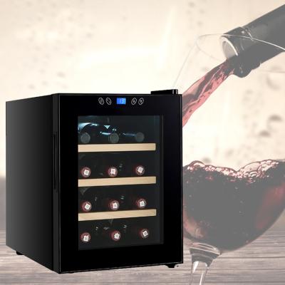 China Hotel China Wholesale 12 Bottle Zone Thermoelectric Wine Cooler Table Top Simple Mini Wine Fridge for sale