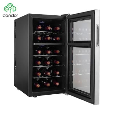 China Factory Outdoor Wholesale Semiconductor 18 Bottle Small Wine Fridge With Double Zone Wine Cooler With CE/CB/ETL for sale