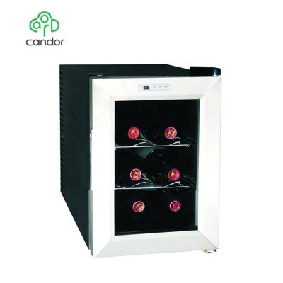 China Factory Custom LED Display Semiconductor Cooling 6 Bottle Electric Cooler Mini Wine Bar Refrigerator for sale