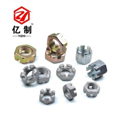 China High Quality Heavy Industry Castle Nuts M8-M24 High Grade 4.8/8.8/10.9/12.9 Grade Color Plated for sale