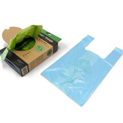 China Eco-friendly 100% biodegradable waste bags sustainable for compostable cornstarch based dog poop bags with tie handle for sale