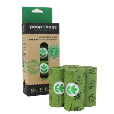 China Sustainable Private Label Poop Pet Compostable And Biodegradable Waste Bags Outdoor Household Bags For Dog Poop for sale