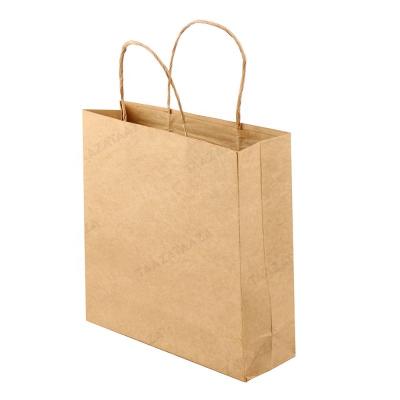 China Recyclable Wholesale Porcelain White Kraft Paper Shopping Bags With Handles Custom Design for sale