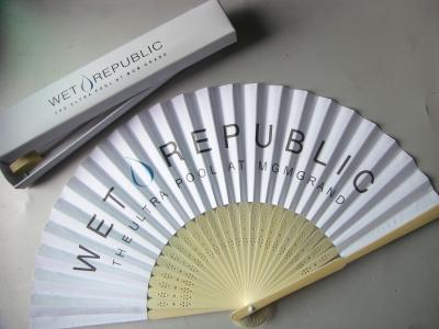 China Promotional personalized folding bambo paper fan for sale