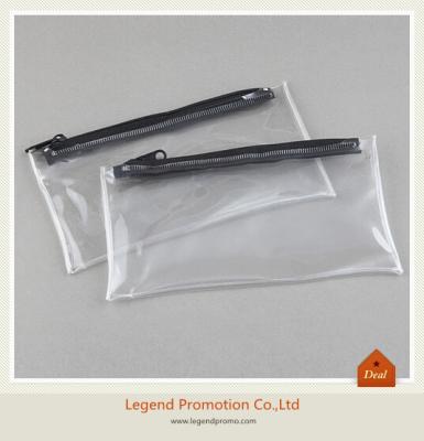 China Transparent PVC pencil case with zip for sale