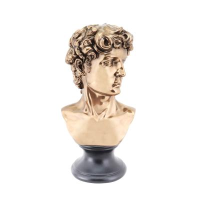 China European Europe Style Home Decoration Ornaments Resin Cast Bronze Famous Person David Statue Bust Open Gifts for sale