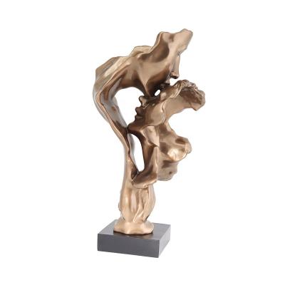 China Europe resin cast figure bronze figurines decoration craft men and women couples home kissing statue for sale