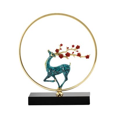 China Europe simple European style hotel sublimation metal ornament color metal deer light luxury home ornaments for sale