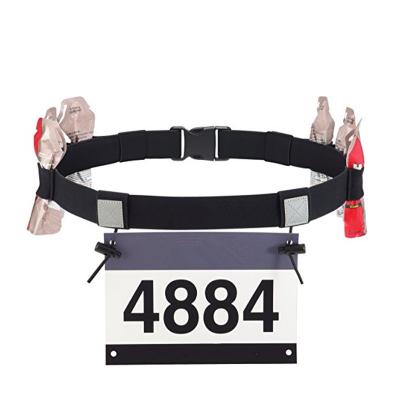 China 2 To 3 Toggles To Tie Race Number Logo Reflective Belt Elastic Polyester Custom Multi Color Adjustable Race Number Belt For Running Triathlon Marathon for sale