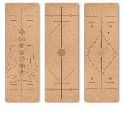 China Non-slip Natural Sports Fitness Seven Chakra Yoga Mat Cork Tpe Yoga Mat Pilates Home Exercise Durable for sale